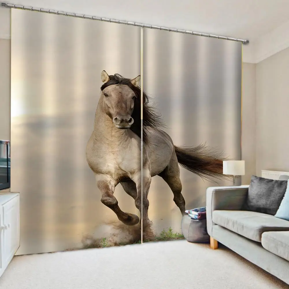 

Luxury Blackout 3D Window Curtains For Living Room Bedroom 3d horse curtains 3D Window Curtain For Living Room