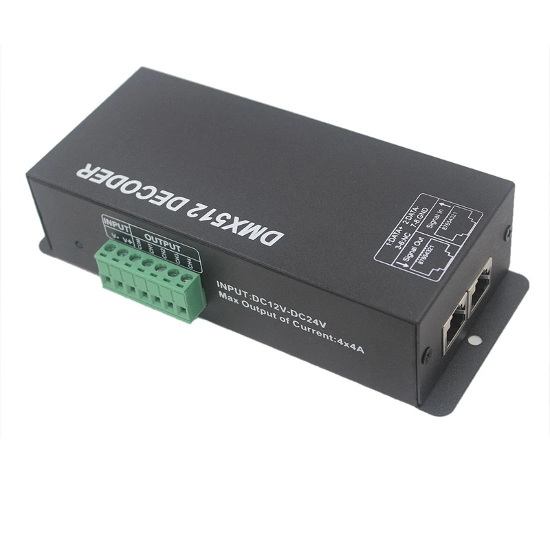 4CH RGBW DMX 512 декодер светодиодный контроллер 4 канальный x 4A для полосы светильник DC12