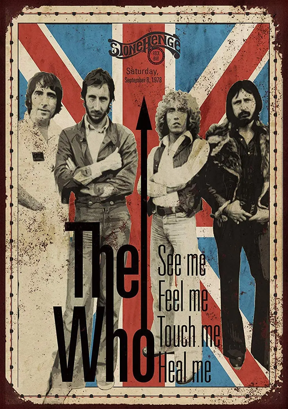 

Boloi The Who металлическая табличка для концерта, жестяная настенная табличка, предуПредупреждение настенный постер для кафе, паба, бара, игрово...