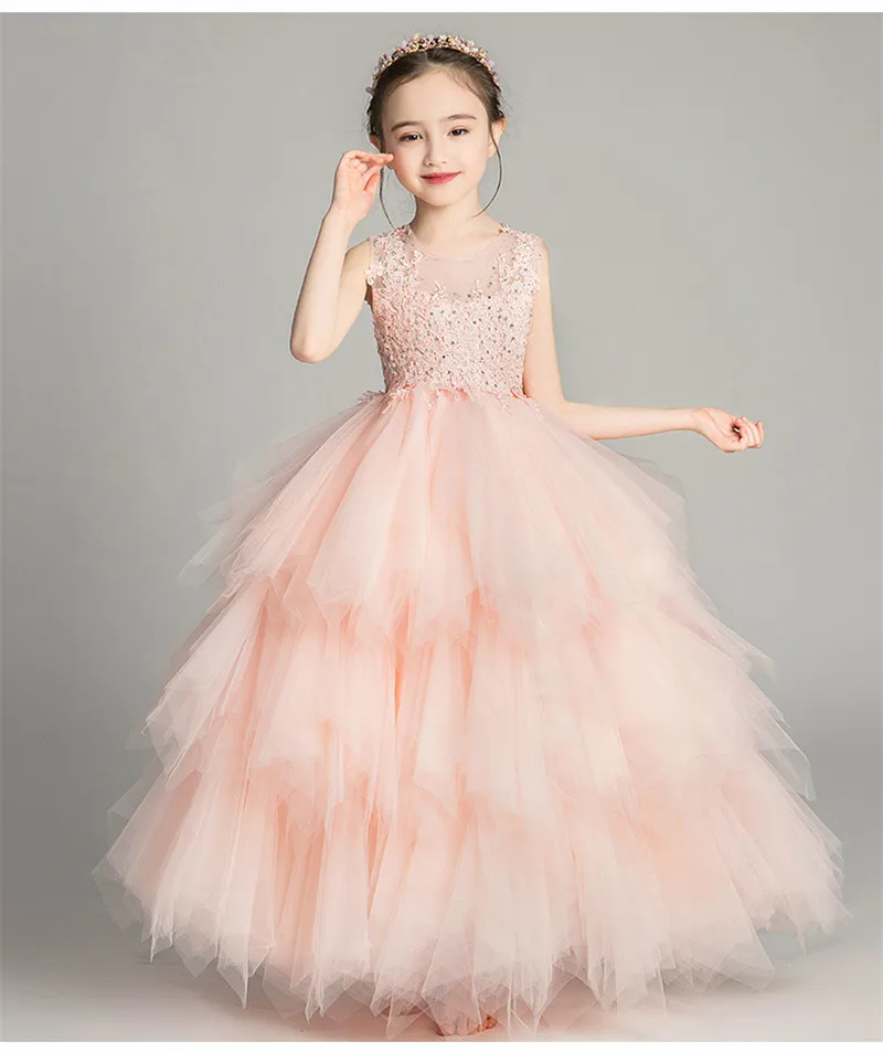 

2021 Girls Princess Dress Kids Eleghant Evening Prom Dresses Wedding Bridemaid Party Ball Gown Clothes Carnival Costume vestidos