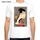 Футболка унисекс с художественной живописью, стильная японская Мужская рубашка с принтом укиё-э, уличная одежда в стиле Харадзюку для манги, хип-хоп