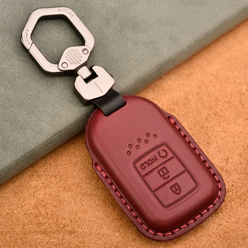 

Leather Car Key Full Cover Case for Honda Accord Civic CR-V XR-V MK10 Spirior Pilot Fit City Freed Jade Key Protect Key Ring
