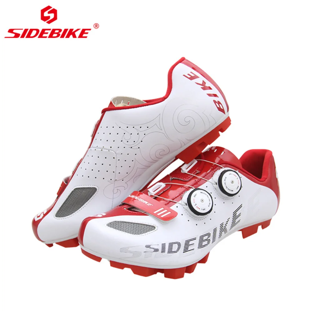 White Red Sidebike велосипедная обувь MTB велосипедная обувь для верховой езды износостойкая противоскользящая дышащая Спортивная Профессиональная Мужская велосипедная обувь - Цвет: White Red