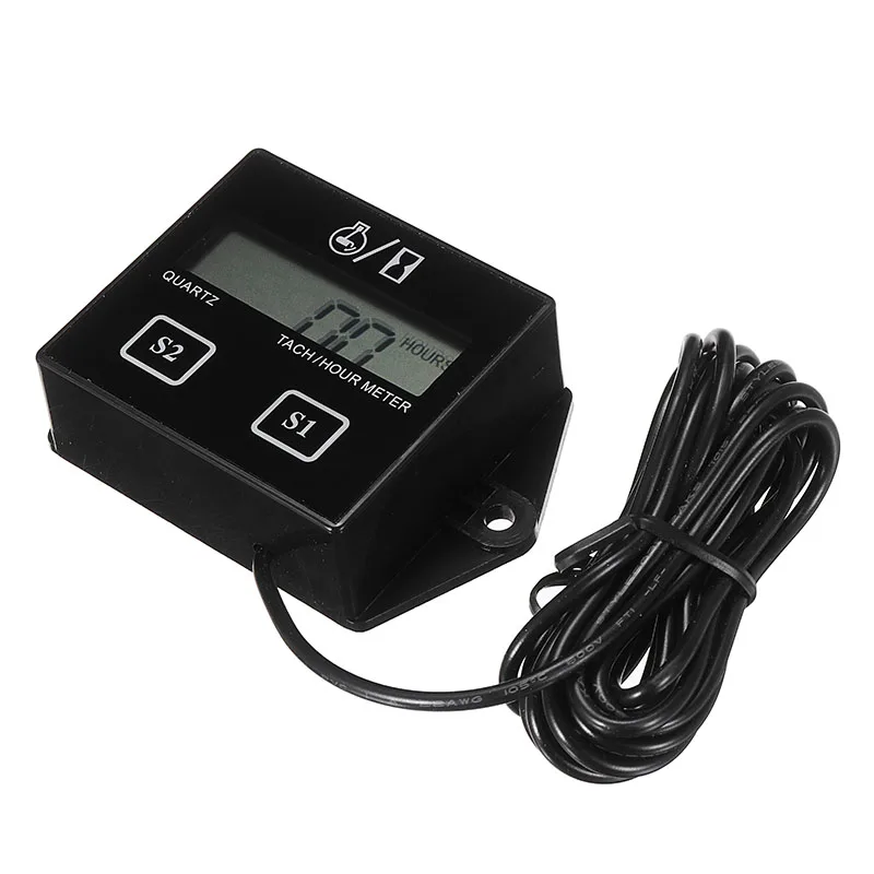 1pc Digital Engine Tach Hour Meter Tachometer RPM Gauge Inductive Waterproof For Gasoline Motorcycle Marine Chainsaw Bike Boat | Автомобили