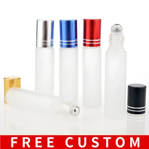 Бесплатный логотип на заказ, оптовая продажа, 10 мл, флакон для духов с матовым стеклом, пустые косметические контейнеры для эфирных масел