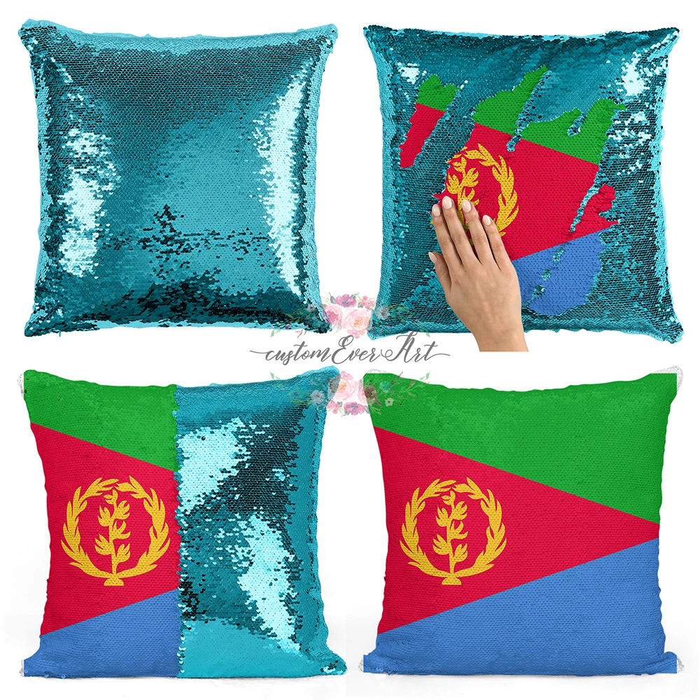 

Eritrea Personalized custom picture pillow coverhome pillow reversible mermaid sequin pillow case cover