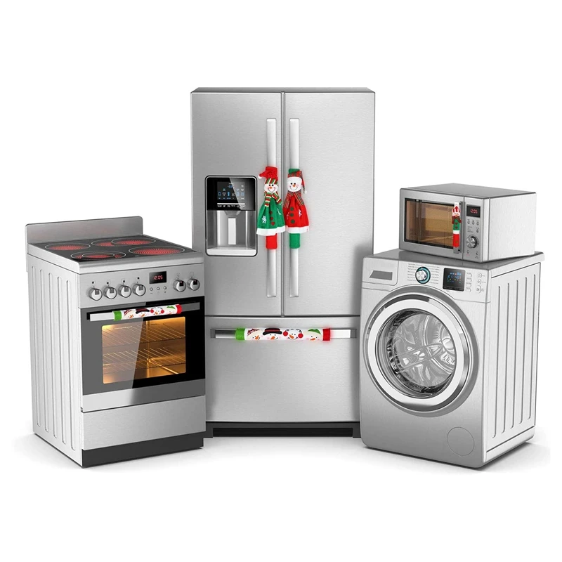 

12 Pieces Christmas Refrigerator Door Handle Covers,Snowman Pattern Kitchen Microwave Oven Dishwasher Handle Covers