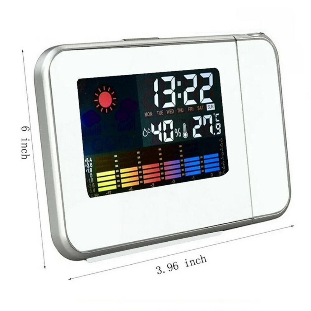 LED Table Clock Alarm Date Snooze Function Backlight Projector Desk Digital Clocks USB Charger Time Projection | Дом и сад