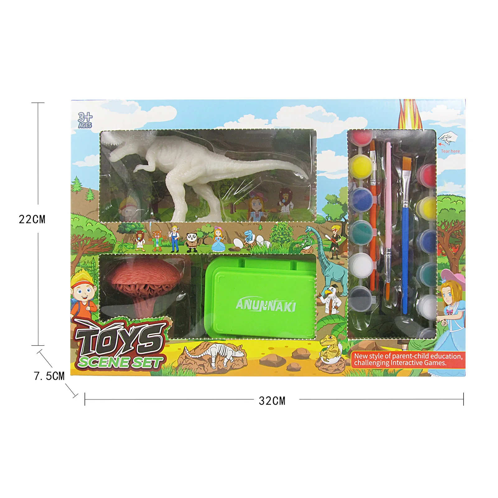 

20pcs Diy Dinosaur Painting Kit Kids T-Rex Painting Toys Art & Craft Set Learning Painting Toys Educational Toys Gift For Kids