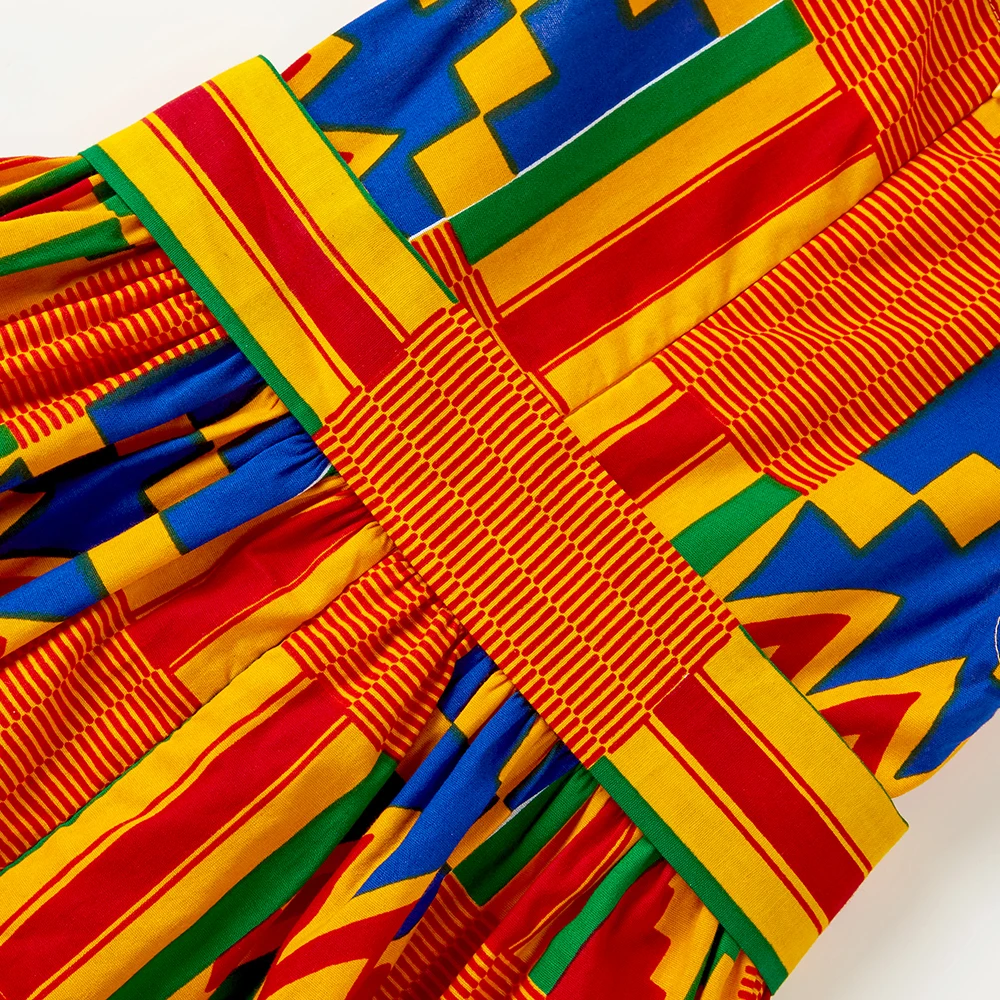 Африканская одежда для детей, для маленьких девочек, kente batik, платье с принтом, Анкара, платья, африканская Дашики, kente, традиционная одежда для детей