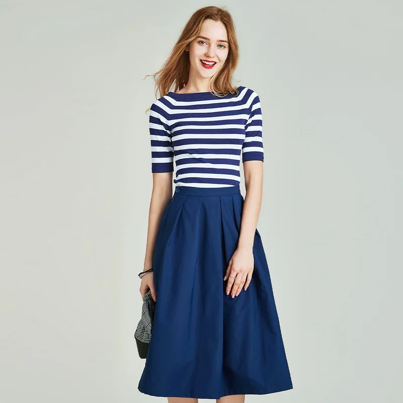 HAVVA 2020 Летний Новый костюм из двух предметов трикотажная футболка с высоким