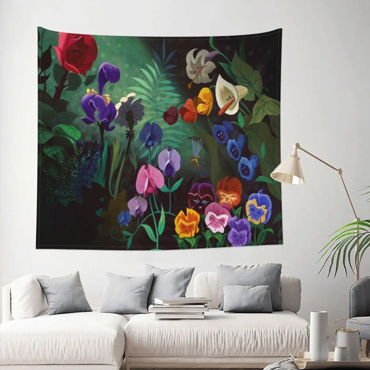 

Alice Tapestry Flower Floral Nature Art Decoration Wall Room Home Decor Hanging Bedroom Kawaii Cartom Style