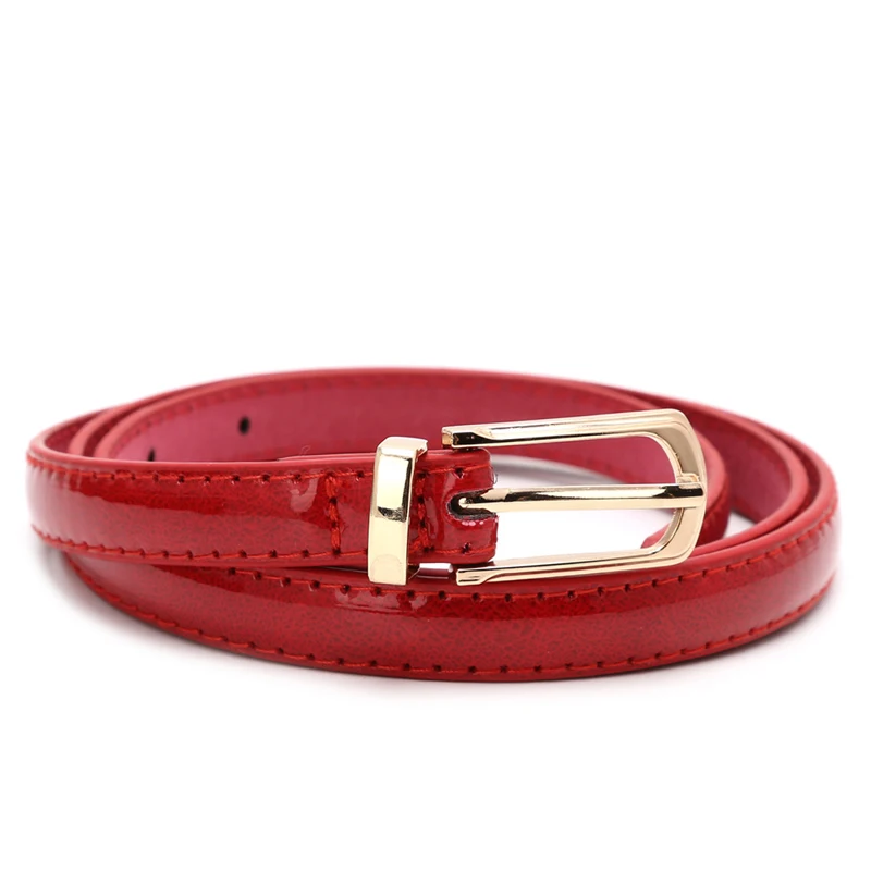 

Candy Color Metal Buckle Thin Casual Belt For Women , Leather Belt Female Straps Waistband For Apparel Accessories