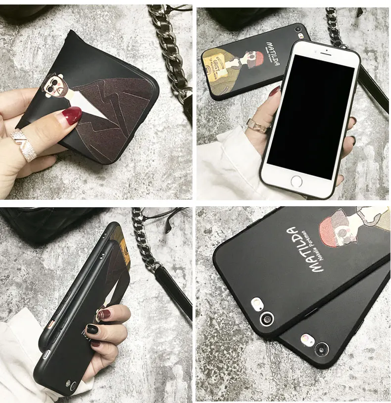 

The Film Leon Phone Cover Case For Iphone X 11 pro Xs Max Xr 10 8 7 6 6s Plus 3d Relief Luxury Soft Silicone Couple Coque Fundas