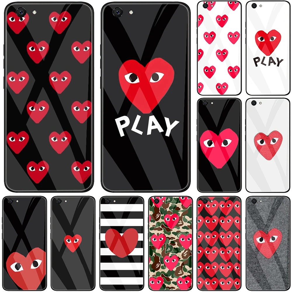 CDG COMME des GARCONS закаленное Стекло ЧЕХОЛ ДЛЯ VIVO Y11 Y12 Y15 Y17 Y30 Y50 Y55 Y67 Y69 Y71 Y91C Y93 V9 V11 V15