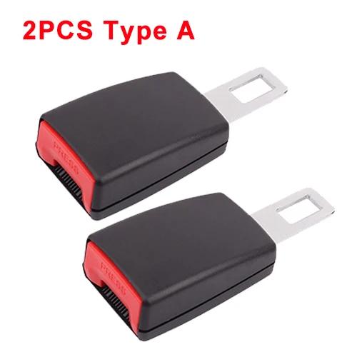 2Pcs Type A Универсальный чехол для ремня безопасности автомобиля удлинитель ремня безопасности 3 размера удлинитель ремня безопасности пряжка зажим ремня безопасности авто аксессуары - Название цвета: 2Pcs Type A