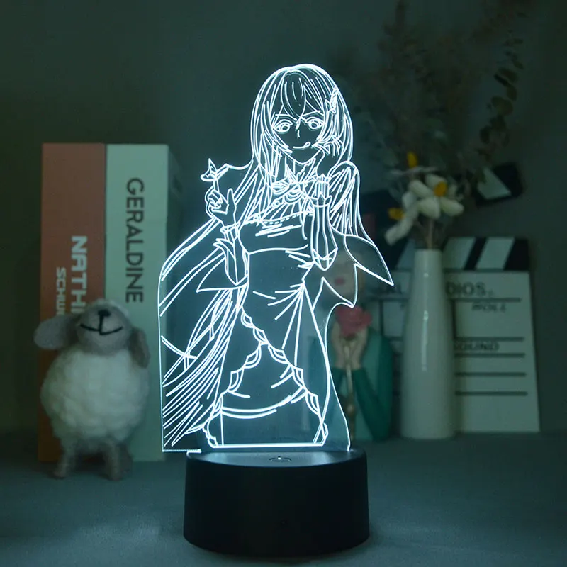 

3D Anime Re Zero Echidna Nightlight Atmosphere Table Lamp Teenager Bedroom Decoration APP Control Night Light For Children Gift