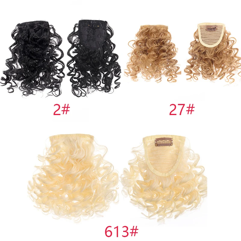 TALANG 6 дюймов афро кудрявые челки для женщин поддельные с бахромой парик закрытие