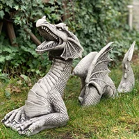 resin gardening dragon statue decorative durable sculpture good gift garden decoration accessories decorative crafts