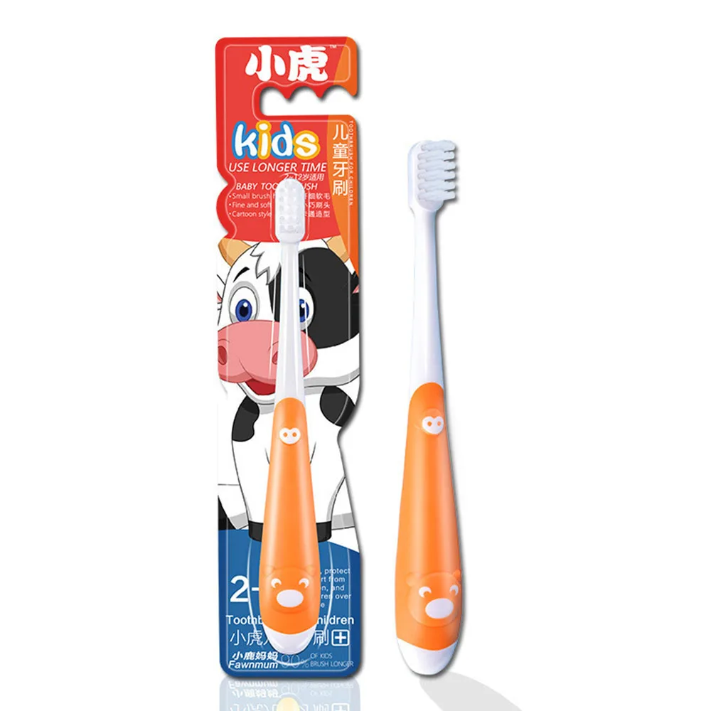 04 Cow 1 шт., детская зубная щетка, Экологичная зубная щетка в форме животных с мягкой щетиной, безопасная для здоровья детей, уход за полостью рта - Цвет: 04 Cow