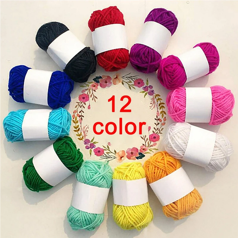 

Solid Color Ball Of Yarn Thin+Chunky Soft Wool Yarn DIY Scarf Knit Thickness Warm Hat Sweater Household Supplies Home Textiles