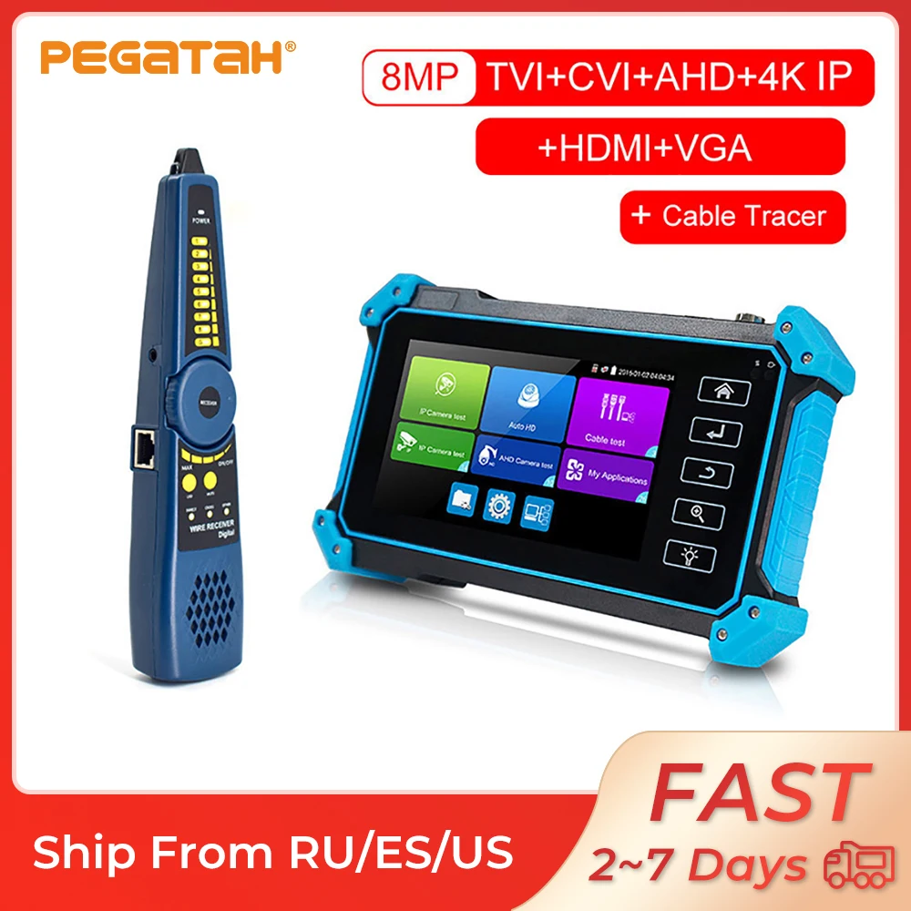 Pegatah ipc5200 4 к IP CCTV тестер 8MP AHD TVI CVI SDI камера испытания Портативный монитор IPC для