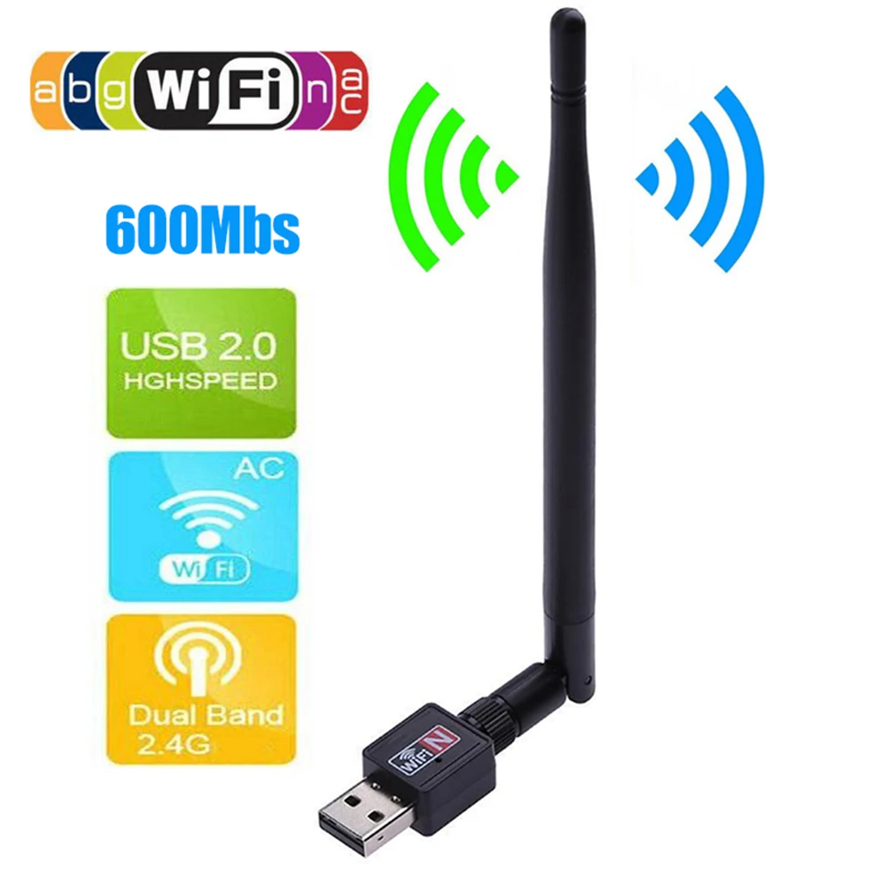 Портативный высокоскоростной беспроводной USB Wi-Fi роутер-адаптер 600 Мбит/с сетевой