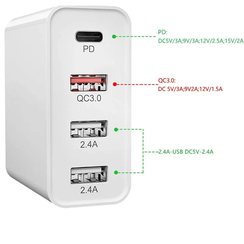 15 шт. 48 Вт Быстрое зарядное устройство USB Type C PD для Samsung iPhone Huawei QC 3 0 2.4A быстрое
