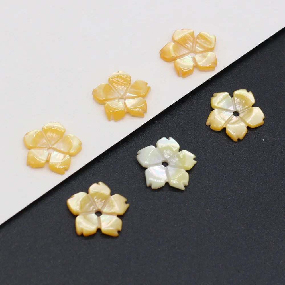 

2021New Natural Petal-shaped Shell Vintage Golden Charms Beads for Jewelry Making Bracelet DIY Necklace Accessories Gift 10 11mm