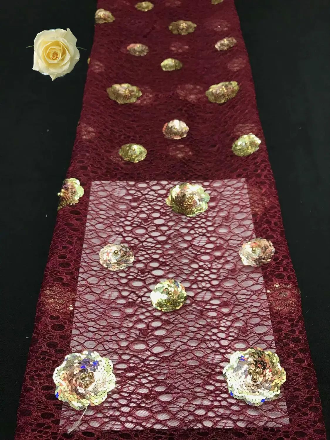 

Шнур кружевная ткань дизайн 2020 нигерийский Тюль кружевная ткань Вышивка женское кружево 5 ярдов для свадебной вечеринки платье материал