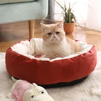19 colors soft cat bed round cat bed coral fleece pet dog bed dog basket pet supplies cushion cat bed cat cushion sleep sofa