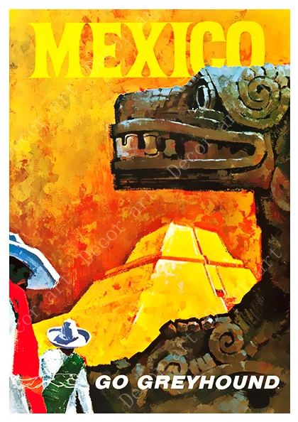 Мексиканская Пирамида Mayan художественный постер для путешествий картины на