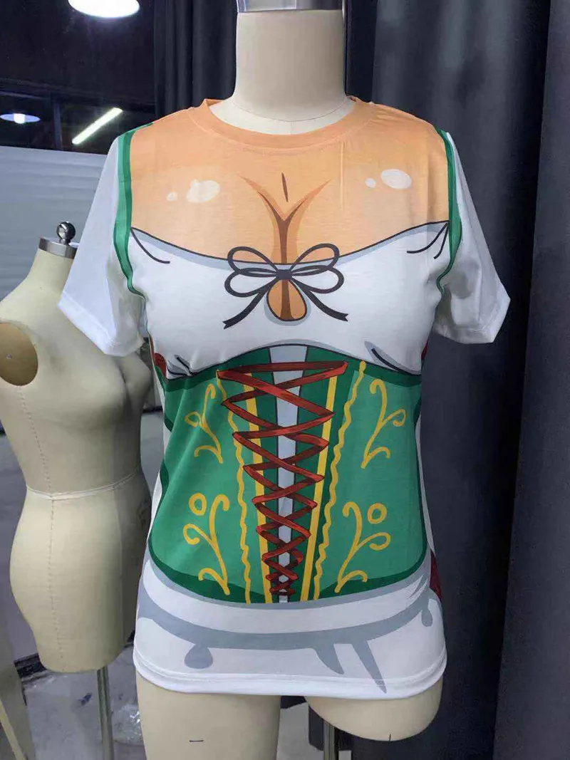 Немецкая одежда на Октоберфест в этническом стиле женская футболка для банкетов