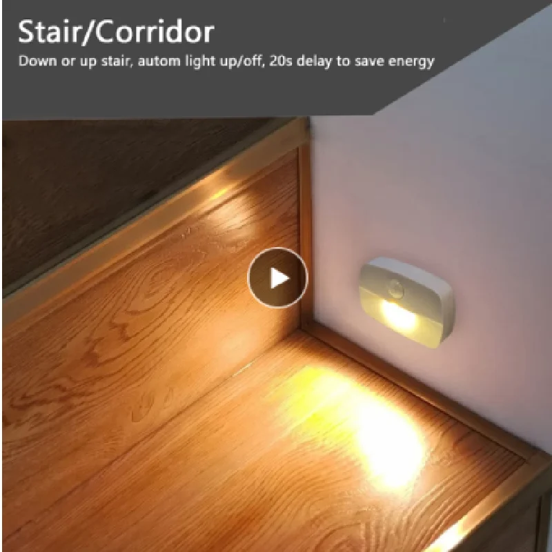 Мини светодиодный ночной Светильник Магнитный движения Сенсор - Цена: 184.67