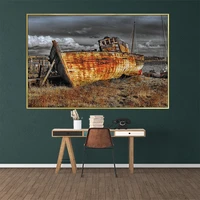 rusty ship with industrial traces posters and prints wall art pictures painting wall art for living room home decor no frame