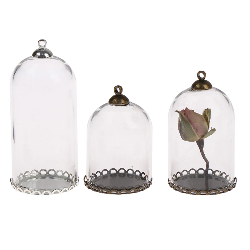 

hollow tube glass jar with setting base beads cap set glass vials pendant glass bottle jewelry findings