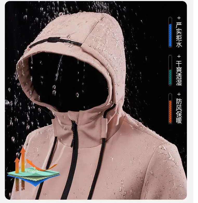 2021 Новый осень зима пеший Туризм мягкой оболочки куртка для женщин флис толстый