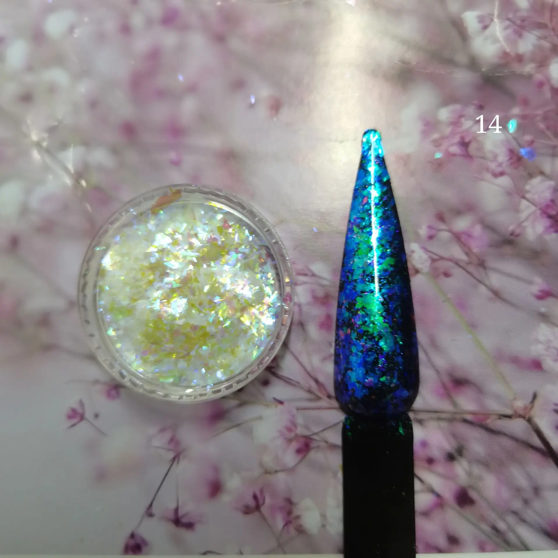 1 г/лот прозрачные хромированные хлопья Хамелеон для дизайна ногтей-Aurora Color Shift