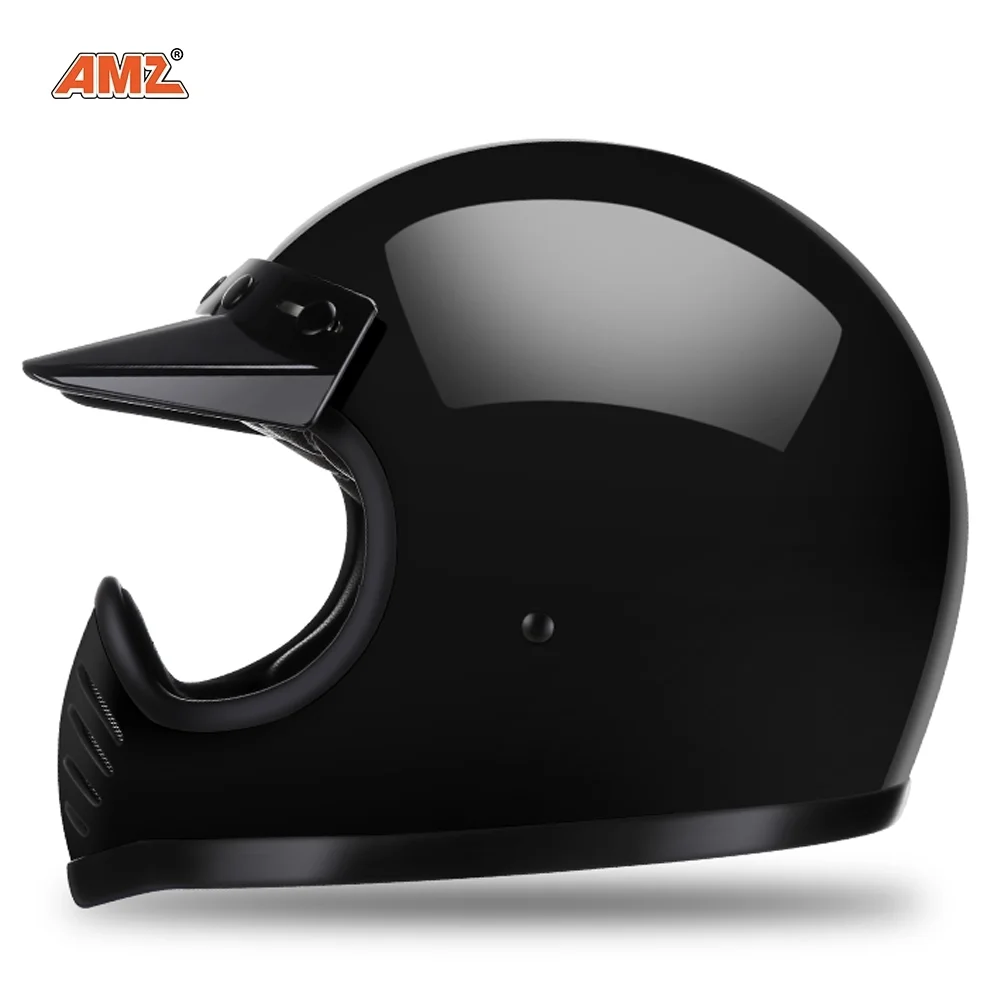 

AMZ Новая мотоциклетная обувь шлем Casco Мото шлем Винтаж стекловолокна мотоцикл полный уход за кожей лица Capacete Cascos Para