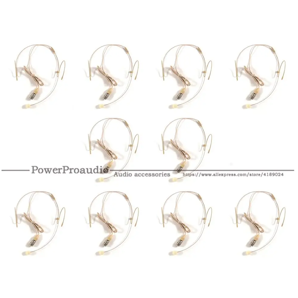 

10pcs Headset Earhook Mic Head Worn 4pin Microphone for Audio Technical Wireless