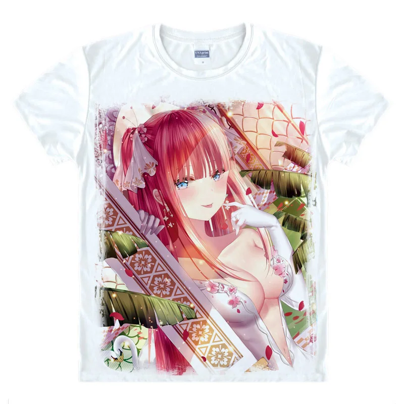 Футболка для косплея аниме с принтом квинтуплет летние топы футболки накану