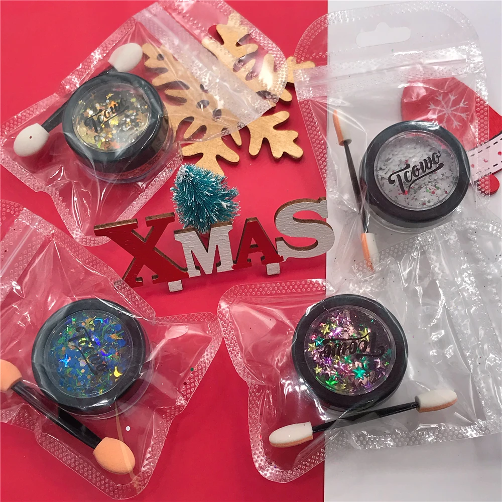 TCT-610 Christmas Mix Nail Glitter Nail Art Decoration Body Art Tumbler Crafts DIY Holidays Accessories Festival Party Supplier