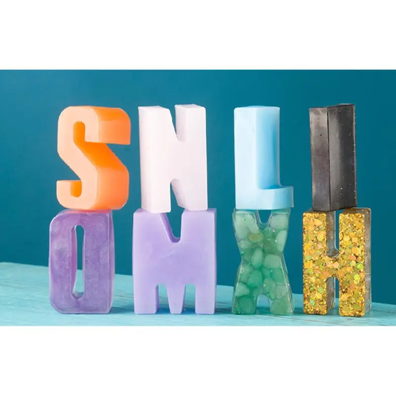 

Free shipping DIY Crystal Glue Mold Capital Letter Mould Mirror Handmade Pendant Creative Jewelry Making Molds 50PE