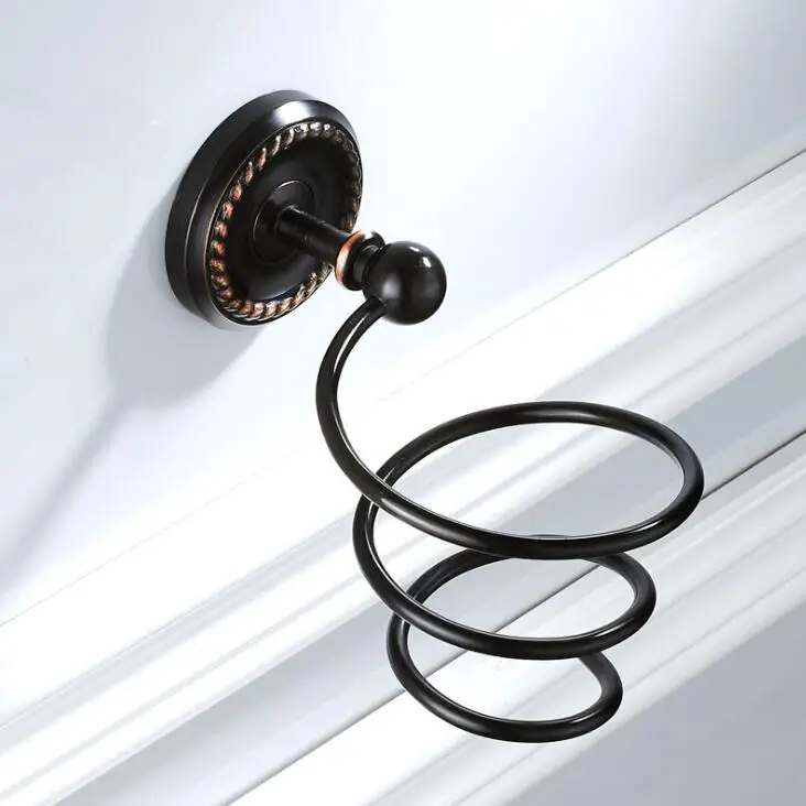 Черный Ванная комната полки античная латунь настенное крепление для волос
