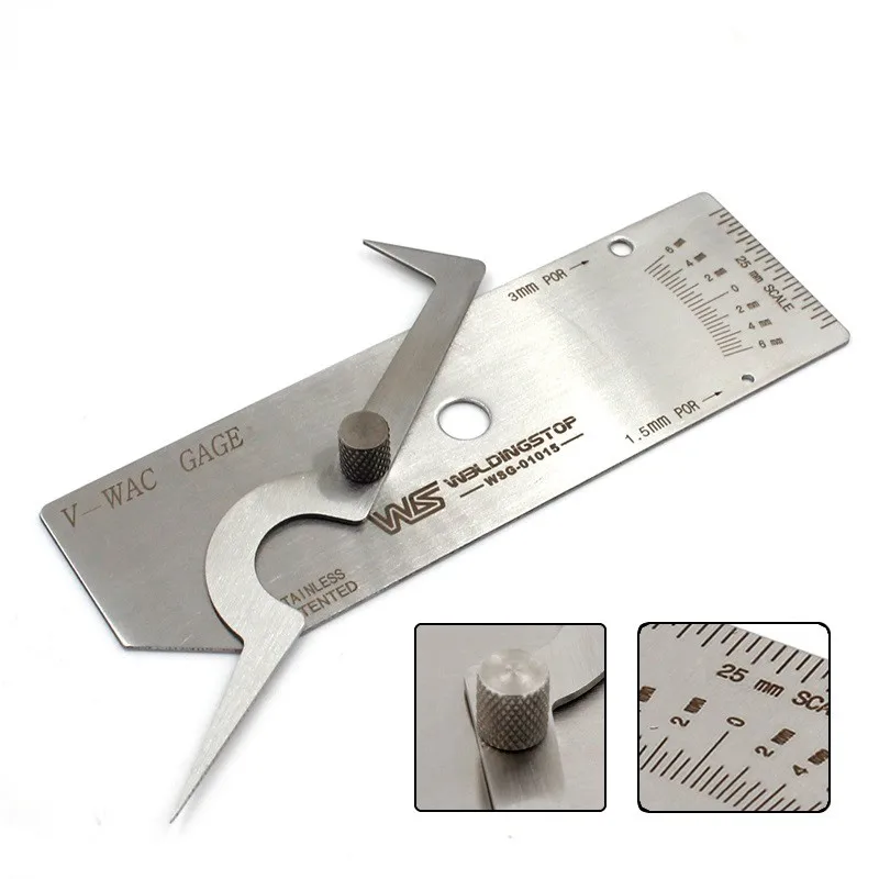 

V-WAC Gauge WSG-01015 Precision Welding Rule Inspection Gauge Undercut Depth Biting Edge Ruler Scales Engraving Type Fast Ship
