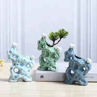 ceramic rockery vase crafts hydroponic florist living room porch flower vase flower arrangement container home decoration gifts