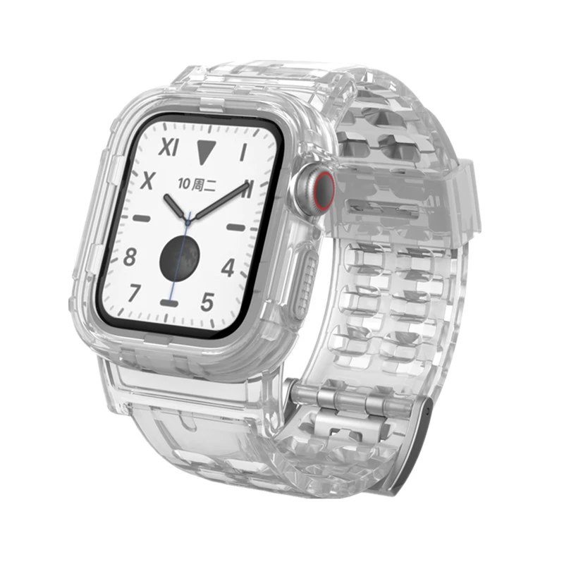 Ремешок спортивный летний для Apple Watch Series 1 2 3 4 5 встроенный прозрачный браслет и