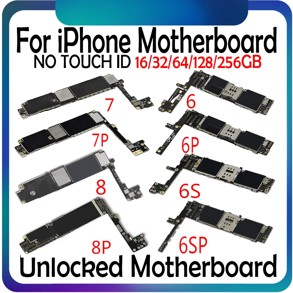 Полная разблокировка для iphone 4 6 6plus 6S 6s plus 7 Plus 8 материнская плата без Touch ID