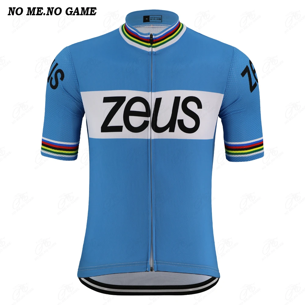 Лето ZEUS Ретро Велоспорт Джерси pro team мужская синяя велосипедная одежда с коротким