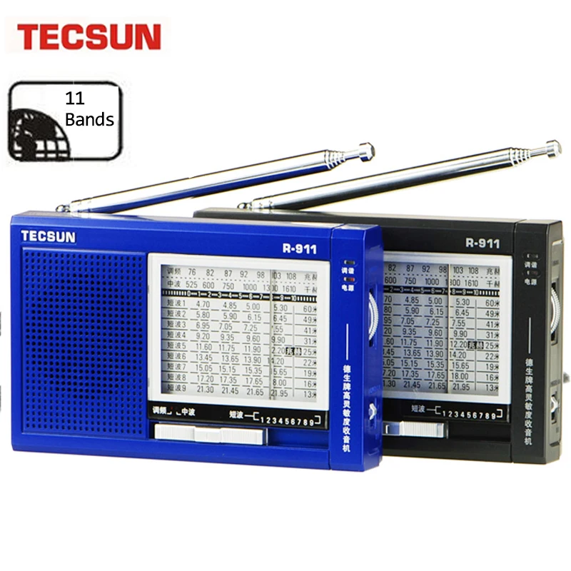 Радиоприемник Tecsun R-911 Worl FM/MW/SW 11 диапазонов многодиапазонный радиоприемник